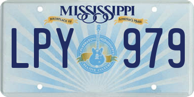 MS license plate LPY979