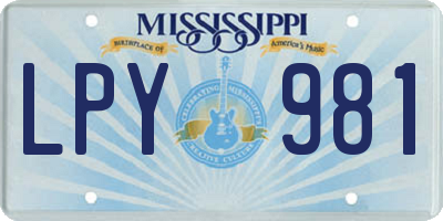 MS license plate LPY981