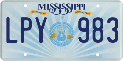 MS license plate LPY983