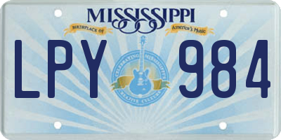 MS license plate LPY984