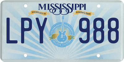 MS license plate LPY988