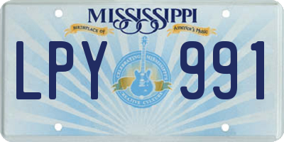 MS license plate LPY991