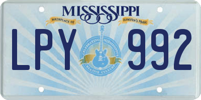 MS license plate LPY992