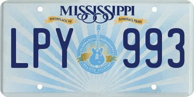 MS license plate LPY993