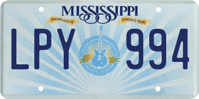MS license plate LPY994