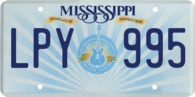 MS license plate LPY995
