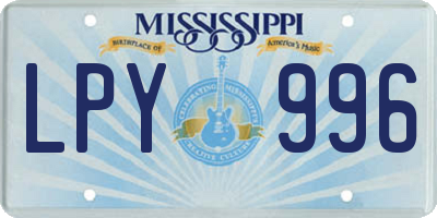MS license plate LPY996