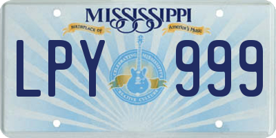 MS license plate LPY999