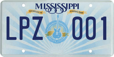 MS license plate LPZ001