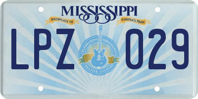 MS license plate LPZ029