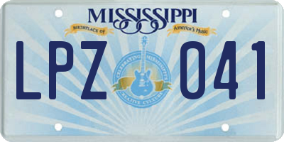 MS license plate LPZ041