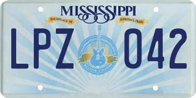 MS license plate LPZ042