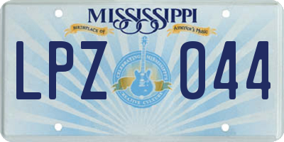 MS license plate LPZ044