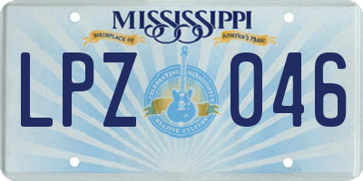 MS license plate LPZ046