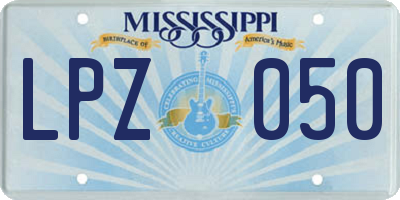 MS license plate LPZ050