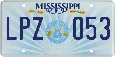 MS license plate LPZ053