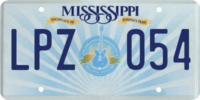 MS license plate LPZ054