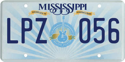 MS license plate LPZ056