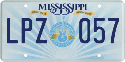 MS license plate LPZ057