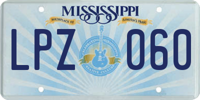 MS license plate LPZ060