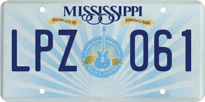 MS license plate LPZ061