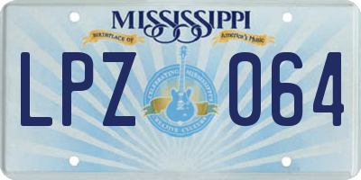 MS license plate LPZ064