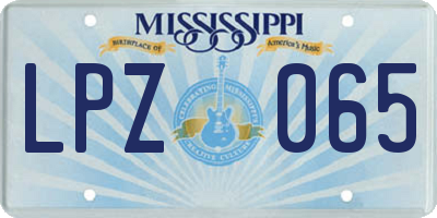MS license plate LPZ065