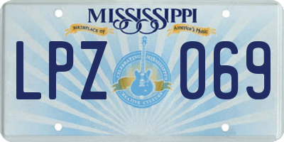 MS license plate LPZ069