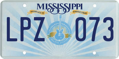 MS license plate LPZ073