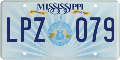 MS license plate LPZ079
