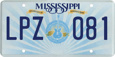 MS license plate LPZ081