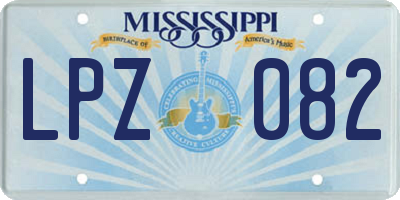 MS license plate LPZ082
