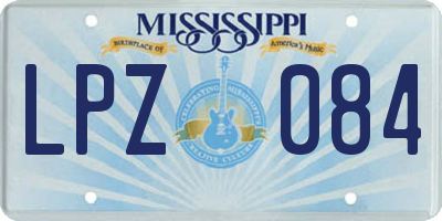 MS license plate LPZ084