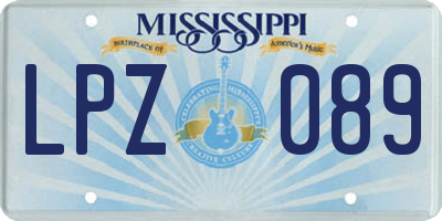 MS license plate LPZ089