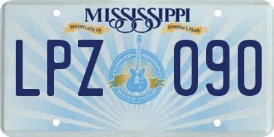 MS license plate LPZ090