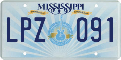 MS license plate LPZ091