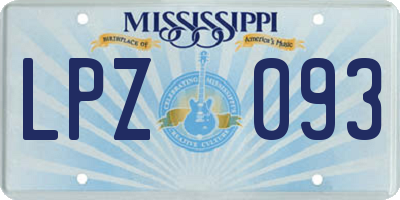MS license plate LPZ093