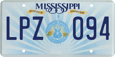 MS license plate LPZ094