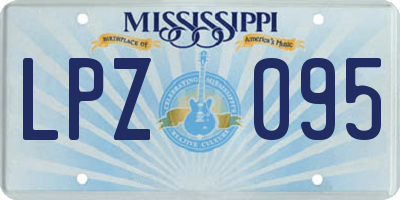 MS license plate LPZ095