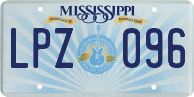 MS license plate LPZ096