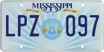 MS license plate LPZ097