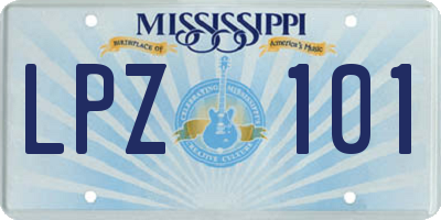 MS license plate LPZ101