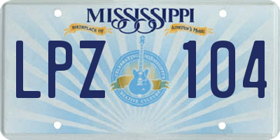 MS license plate LPZ104