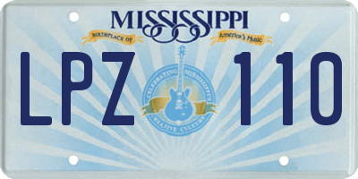 MS license plate LPZ110
