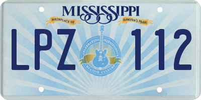 MS license plate LPZ112