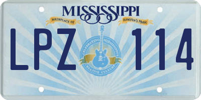MS license plate LPZ114