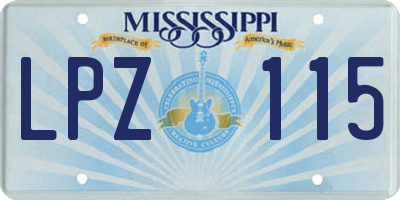 MS license plate LPZ115
