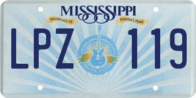 MS license plate LPZ119