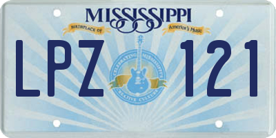 MS license plate LPZ121