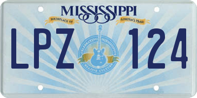 MS license plate LPZ124